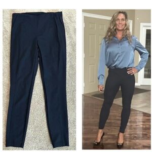 Hilary Radley dark navy blue high waisted slim fit pants Sz M